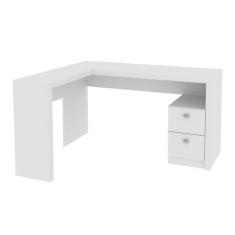 Mesa Escritório de Canto 2 Gavetas ME4129 Branco - Tecno - Tecno Mobil