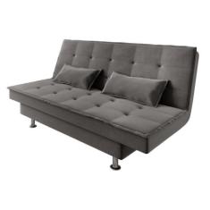 Sofá Cama 3 Lugares 1,84m Andradas Veludo Suede Cinza Mamflex Cinza