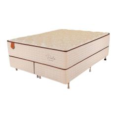 Cama Box King Size (box + Colchão) 193x203x67 Prata Prorelax Pillow In Duplo - Bege