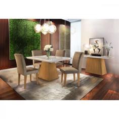 Conjunto Sala de Jantar Luna 120 MDF Com 4 cadeiras Grécia - Rufato, I