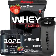 Whey Protein TURBO Concentrado + Pré-treino Bope + Coqueteleira 600ml 