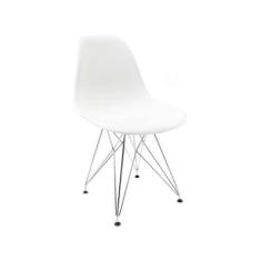 Cadeira de Cozinha Eames Cromada e Branca - Mobly