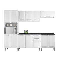 Armário De Cozinha De Aço C/ Balcão 13 Portas Branco