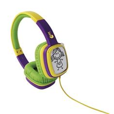 Headphone Cartoon, OEX, HP302, Microfones e Fones de Ouvido, Verde/Roxo/Amarelo