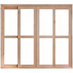 Porta de Madeira Balção de Correr 213x160cm com Batente 9,4cm EWK 484 Rondosul Madeira marroml sem pintura