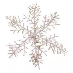 Pacote de enfeites de Natal com 6 flocos de neve, espuma branca, 11 cm