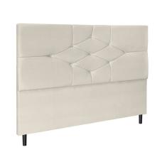 Cabeceira Cama Solteiro 90 cm Virgínia Suede Bege E Frame