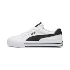 PUMA Tênis masculino clássico Vulc, Branco/preto, 42