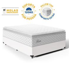Cama Box com Colchão de Molas Ensacadas Pillow Top Flora Casal 138cm