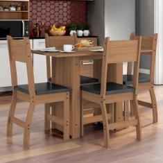 Conjunto Mesa de Jantar 4 Lugares Milano - Poliman Móveis, Carvalho co