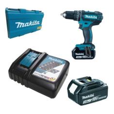 Furadeira Parafusadeira A Bateria 18v Dhp482 Makita C/ 2 Bat, Bivolt