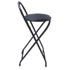 Banqueta Lara Alta Dobrável com 70 cm de Altura Estrutura Preto - Meta