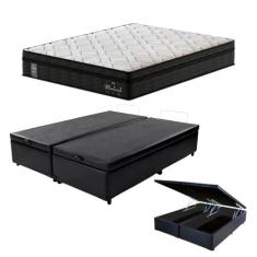 Cama Box C/ Baú King + Colchão Mola Ensacada Probel Madrid Pillow