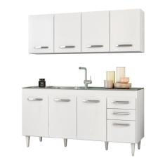 Armário Aéreo Panamá e Balcão Gabinete de Pia 160cm Lumil