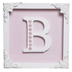 Potinho de Mel Quadro Com Acrílico Menina Letra Do Nome Quarto Bebê Infantil Menina Rosa