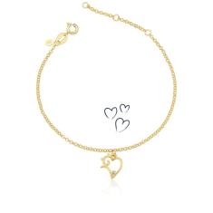 Pulseira Love Cat Revestida Em Ouro