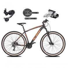 Bicicleta Aro 29 Ksw Xlt Deore E Altus 27v Freio Hidráulico Garfo Trava Pneu Faixa Bege - Preto-laranja Tam.15