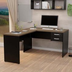 Mesa De Escritório Em L 1.20x1.50 Com Gaveteiro Tampo 30mm - NetMobil,