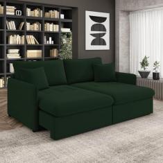 Sofá Retrátil Reclinável 3 Lugares 194cm Maili Veludo Verde K01 - D'Ro