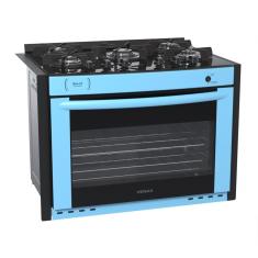 Fogao a Gas de Embutir 5 Bocas Venax Gaudi Prisma Vitreo Azul