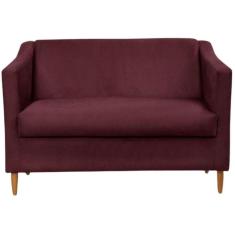 Namoradeira Sofá 2 Lugares Suede Bordo