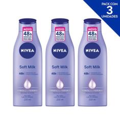 Hidratante Desodorante Nivea Soft Milk 200ml - 3 Unidades