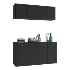 Conjunto Lavanderia Suspenso Multiuso Armário Aéreo e Balcão 4 Portas Multimóveis MP5052