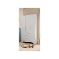 Guarda Roupa Retrô Moveis Peroba Popy 03 portas lisas 02 gavetas MDF