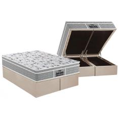 Cama Box Baú Queen: Colchão Ortopédico Probel D45 / EP Guarda Costas PróExtreme Plus + Base CRC Suede Clean(158x198)