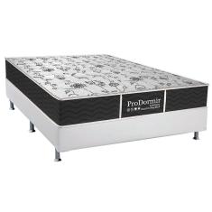 Cama Box Casal: Colchão Molas Bonnel Probel Prolastic ProDormir Sleep + Base CRC Courano White(138x188)