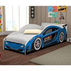 Cama Infantil Carro de Corrida Azul Vitamov