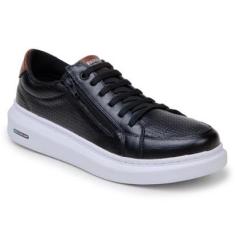 Tenis  Masculino Couro Legitimo Original Moderno Com Ziper Confortavel Calce Facil Parra Boots-Masculino