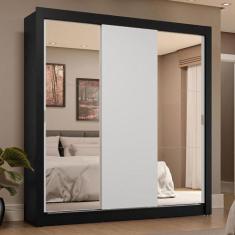 Guarda-Roupa Casal 3 Portas de Correr com Espelhos 4 Gavetas Sublime P