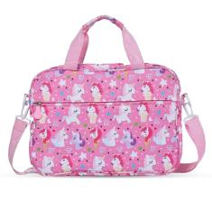 Bolsa infantil para tablet de dinossauro com alça de ombro de 33 cm, bolsa de viagem para tablet de 13 polegadas, rosa, 13 inch
