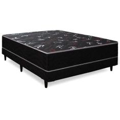 Cama Box Casal Conjugada Unyco D28 Ortopédico Floral E Preta (1,38x0,4