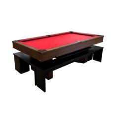 Mesa de Sinuca e Jantar com 4 Bancos - 2,52x1,40 - Nelson Bilhares, Ve