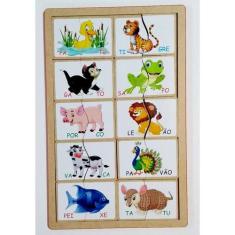 Quebra cabeça duas partes animais - BRINQUE E LEIA