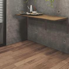 Mesa Suspensa de Estudos Parede 120cm Escritório Suporte Marrom mdf Demolição - Ahz Móveis