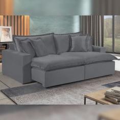 Sofá 4 Lugares Retrátil 280cm com Almofadas M145