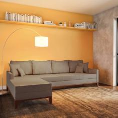Sofá 4 Lugares Palora Com Chaise Esquerdo Linho Bege