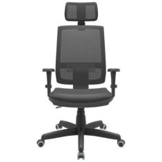 Cadeira Presidente Brizza Back 3D Sintetico Apoio Plaxmetal