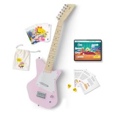 Loog Guitarra elétrica Pro VI para crianças a partir de 9 anos, aplicativo de aprendizagem e aulas incluídas (rosa)