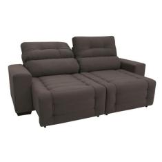 Sofá Retrátil e Reclinável 3 Lugares Blenda I Suede Café - Mobly