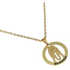 Colar Minha Profissão Estética Beleza Folheado Ouro 18k