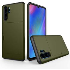 SORAKA Capa para Huawei P30 Pro com porta-cartões Capa para carteira Capa blindada para Huawei P30 Pro Capa para PC TPU de camada dupla Capa à prova de choque