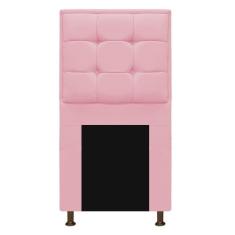 Cabeceira Copenhague 90cm Solteiro Suede Rosa Bebê Adj Decor