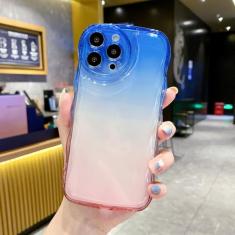 Capa luxuosa gradiente arco-íris colorida transparente encaracolada ondulada para iPhone 13 12 11 Pro Max X XR XS Max 7 8 Plus Silicone macio, 5, para iPhone 13Pro Max