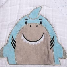 Toalha De Banho Soft Papi Friends C/ Capuz Bordado 90cmx75cm