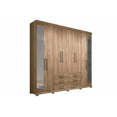 Guarda Roupa Casal 8 Portas E 6 Gavetas C/ Espelho E Pés Master 8.6 Atacama - Santos Andirá