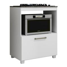 Balcão Para Cooktop 5 Bocas Armário Multiuso Cozinha Branco
